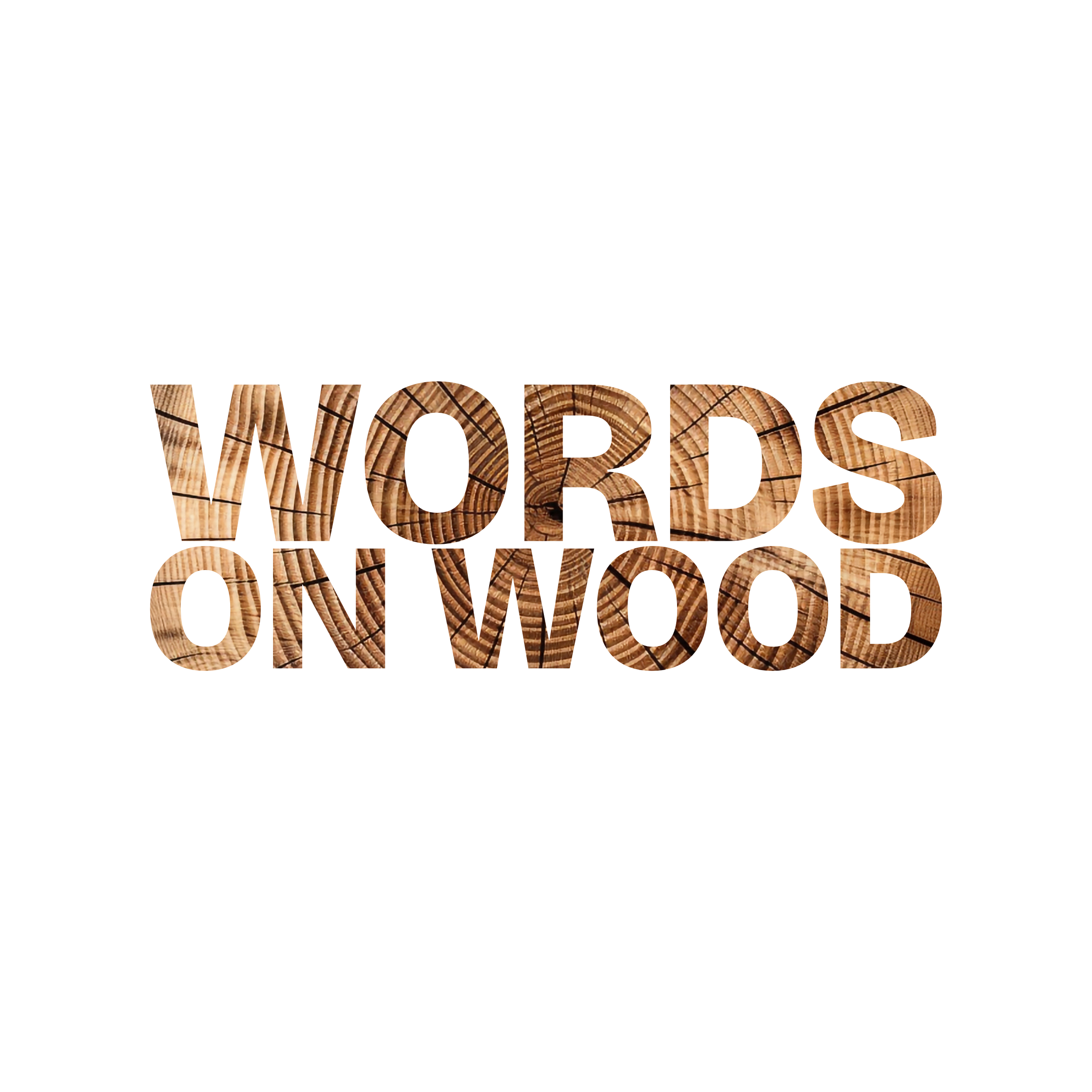 Words On Wood logo, designed with wood-grain texture and crafted lettering.